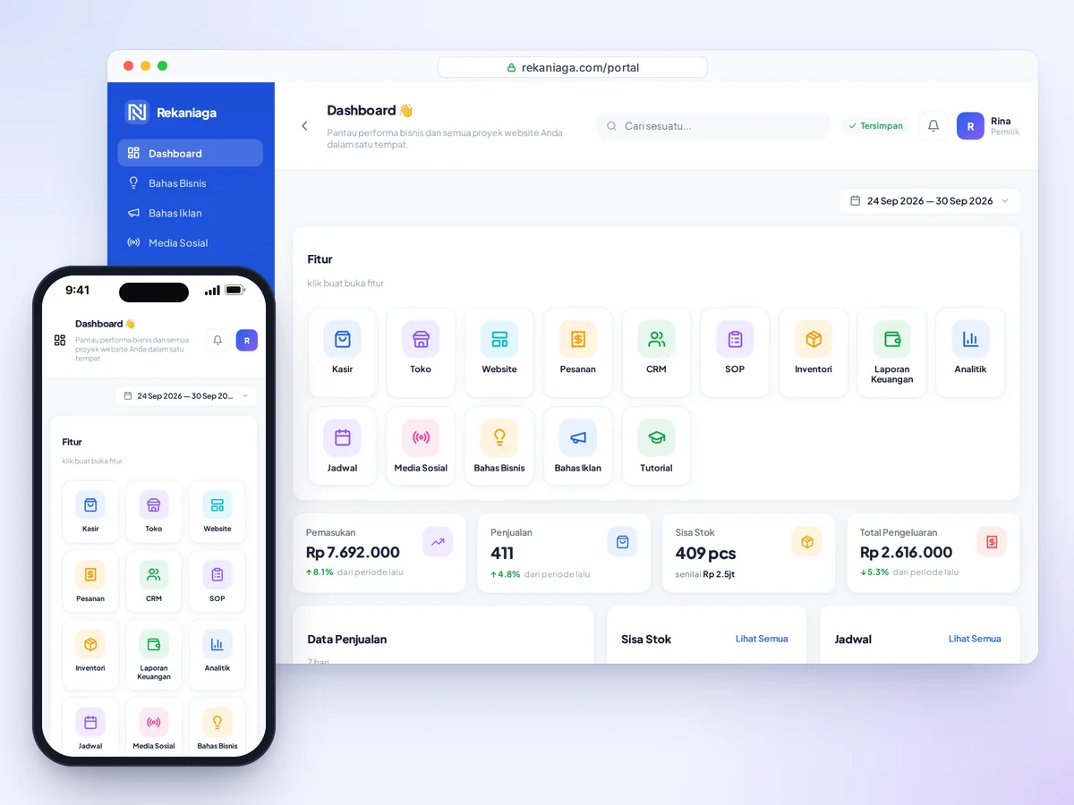 Analitik penjualan Rekaniaga - semua fitur dari satu dashboard