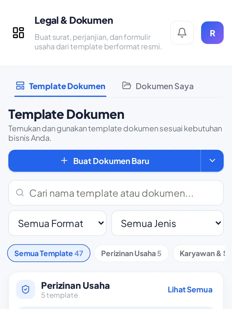 47 template siap pakai (tampilan HP)